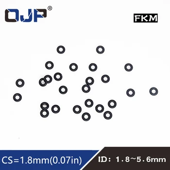 10PCS Fluora gumijas Gredzeni Black FKM O gredzena Blīvējums 1,8 mm Biezums ID1.8/3.55/4/4.5/4.87/5/5.15/5.3/5.6 mm, O-Gredzena Blīvējumu Blīvi Eļļa