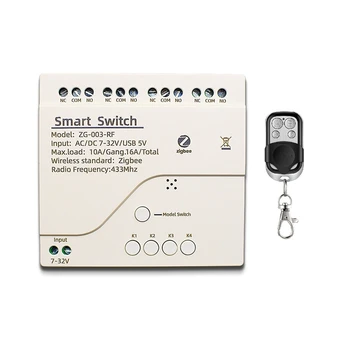 4CH Zigbee 3.0, Wifi, Releja Modulis DC7V-32V RF Smart Switch Darbu Ar Tuya Smart Dzīves APP pašbloķējoši Novietojot Režīmā