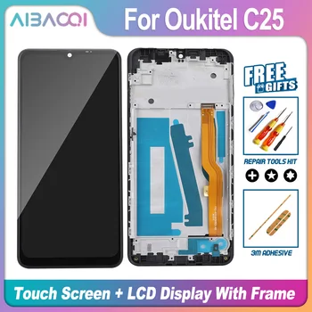 AiBaoQi Pavisam Jaunu 6.52 Collu Touch Screen+LCD Displejs+Karkasa Montāža Nomaiņa OUKITEL C25 Tālruni