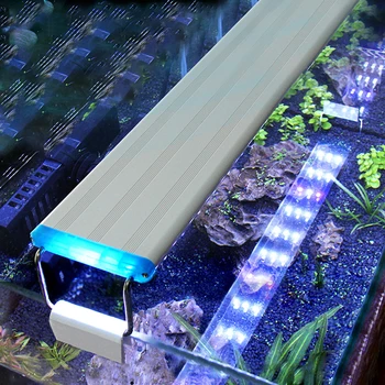 Akvāriju LED Gaismas Slim Zivju Tvertnes Ūdens Augu Aug Apgaismojums Ūdensnecaurlaidīgs Spilgti Klipu Lampas Zils LED 18-58cm Zivju Tvertnes